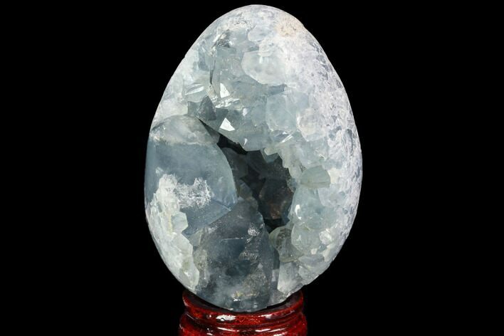 Crystal Filled Celestine (Celestite) Egg Geode - Madagascar #100054